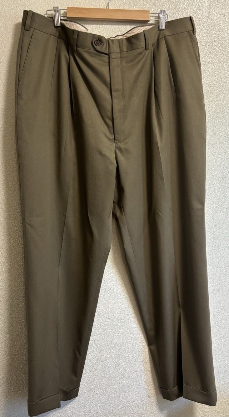 Britches Worsted Wool Winston Men's Dress Pants Size 42R (42X31) Made In Italy
